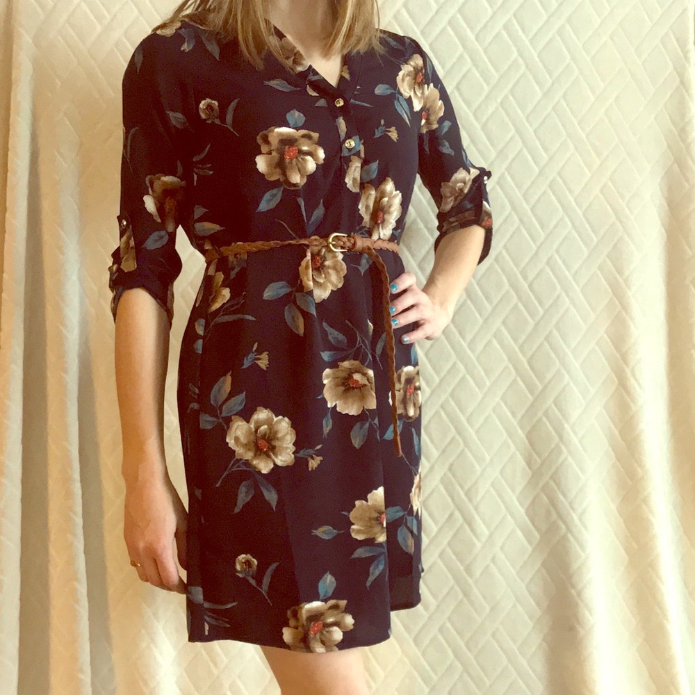 Blue floral dress